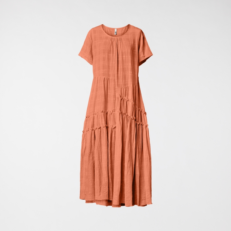 DRESS WITH ROUCHE IN COTTON...