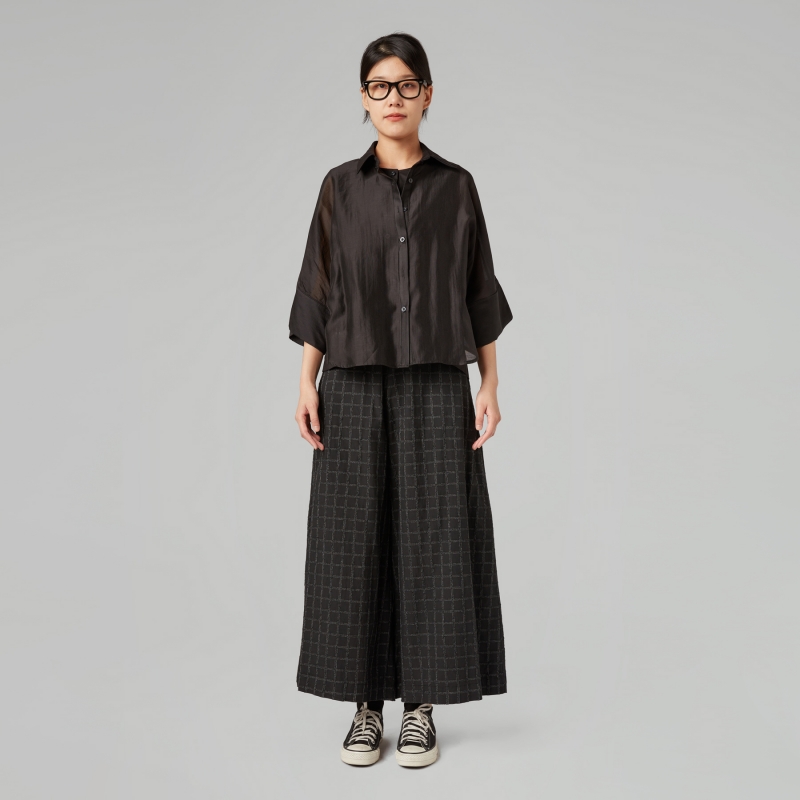 WIDE TROUSERS WITH DOTTED...