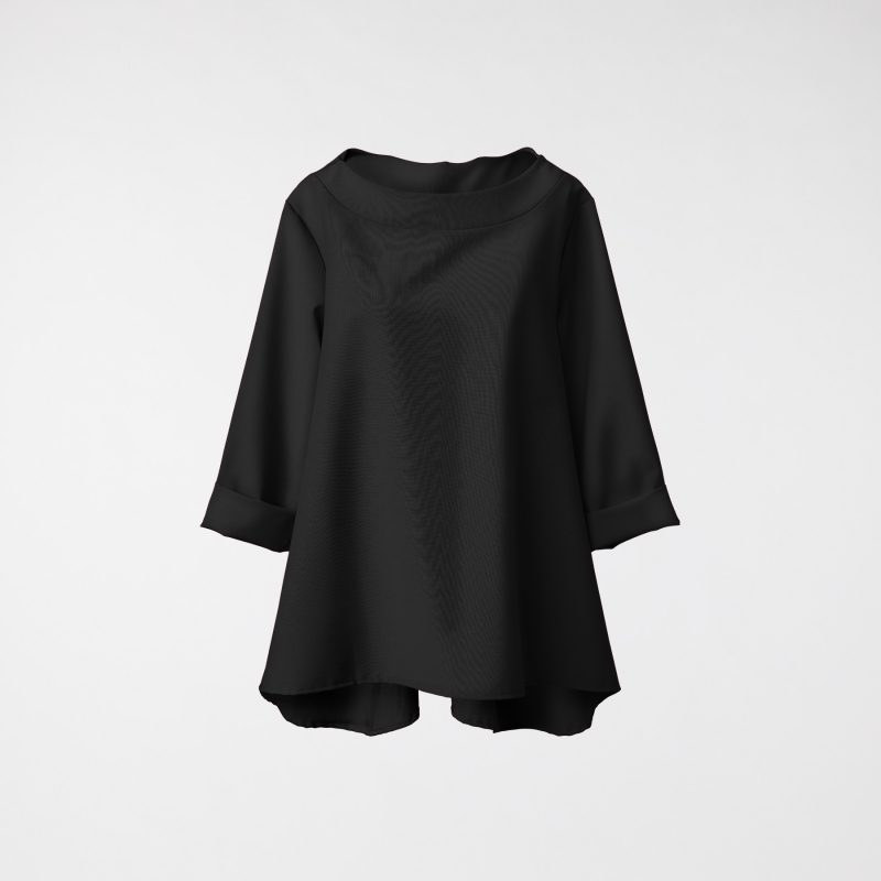 BLOUSE WITH LARGE PLEAT ON...