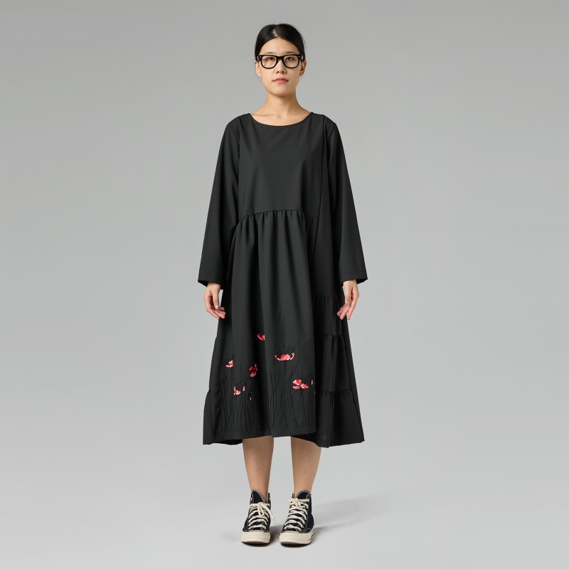 DRESS WITH POPPIES EMBROIDERY