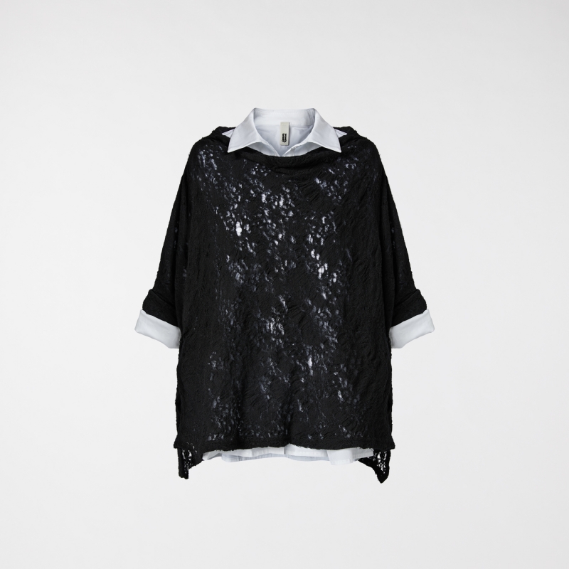 BLOUSE IN LACE EFFECT FABRIC