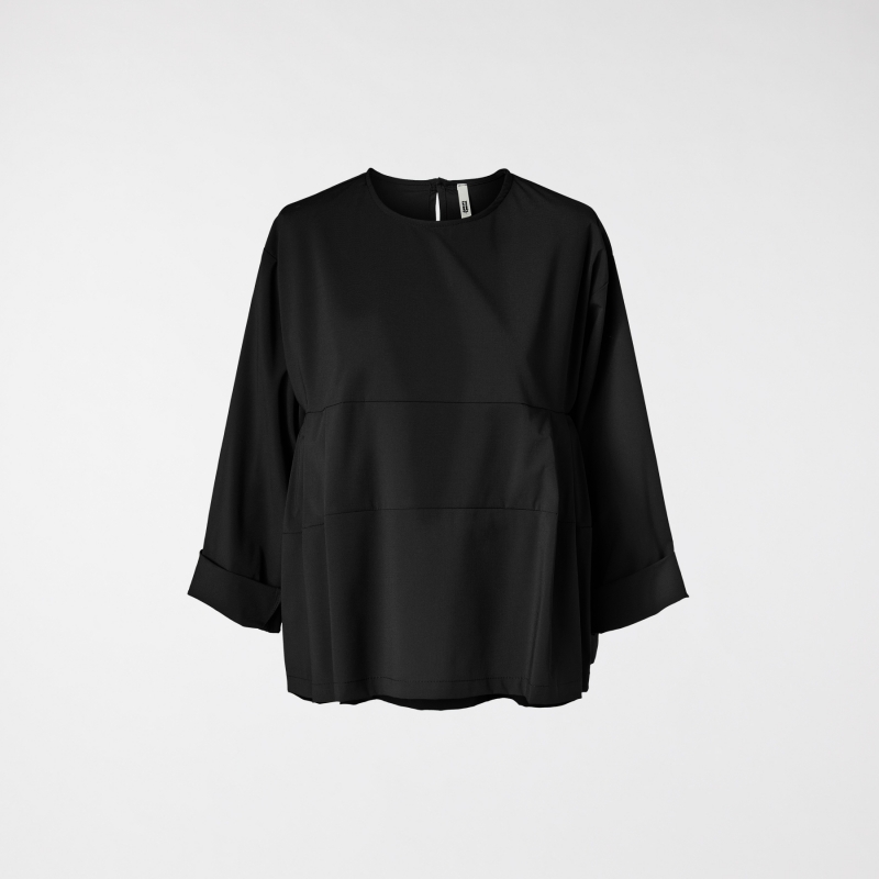 BLUSA CON PIEGHE NERO