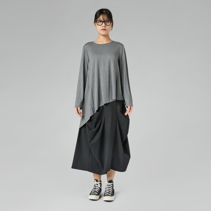 ASYMMETRIC VISCOSE T-SHIRT...