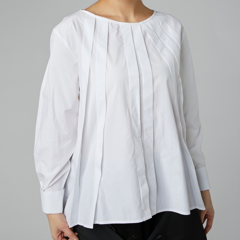 BLUSA CON PIEGHE BIANCO